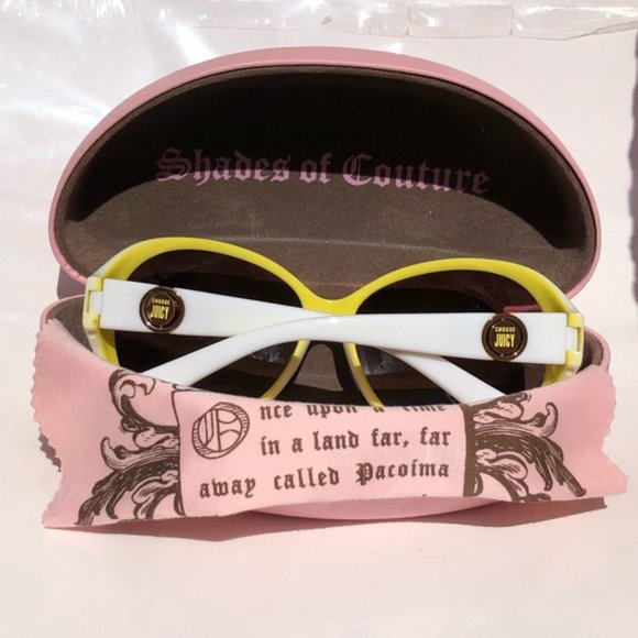 Vintage “Shades of Couture”  Juicy Couture sunglasses 🕶 White and Yellow - Picture 7 of 8